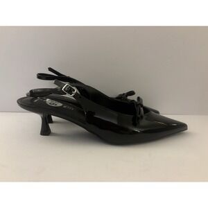 Steve Madden Legaci Black Patent Pointed Toe‎ Slingback Pumps Size 9.5